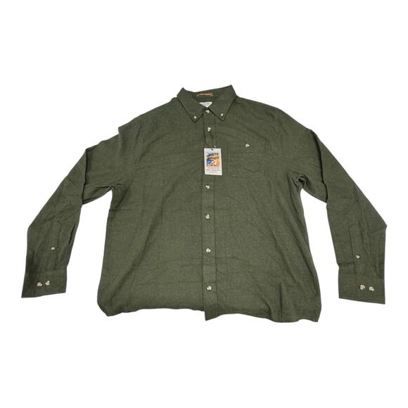 NWT North Hudson Outfitters Softest Flannel Olive Green XL Long Sleeve Shirt - Picture 1 of 6